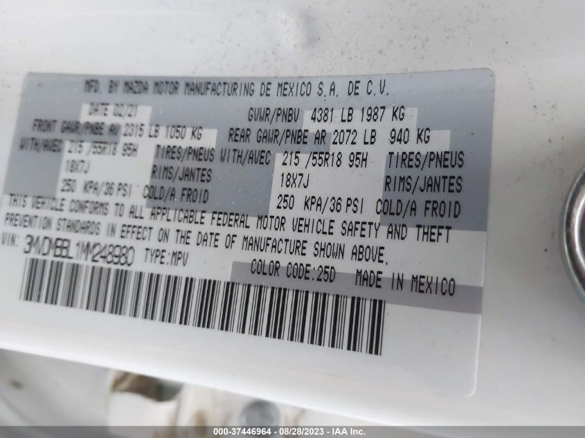 2021 MAZDA CX-30 SELECT - 3MVDMBBL1MM248980