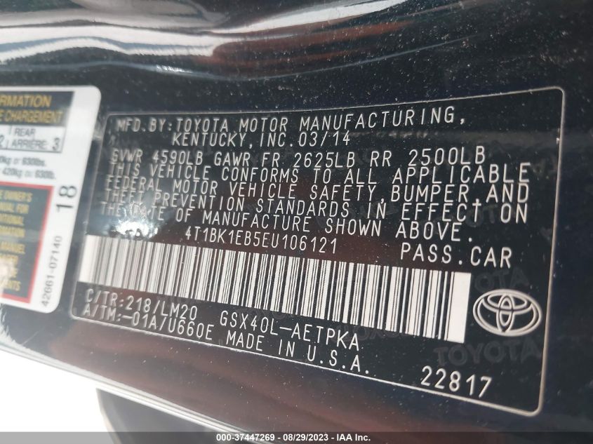 2014 TOYOTA AVALON LIMITED - 4T1BK1EB5EU106121