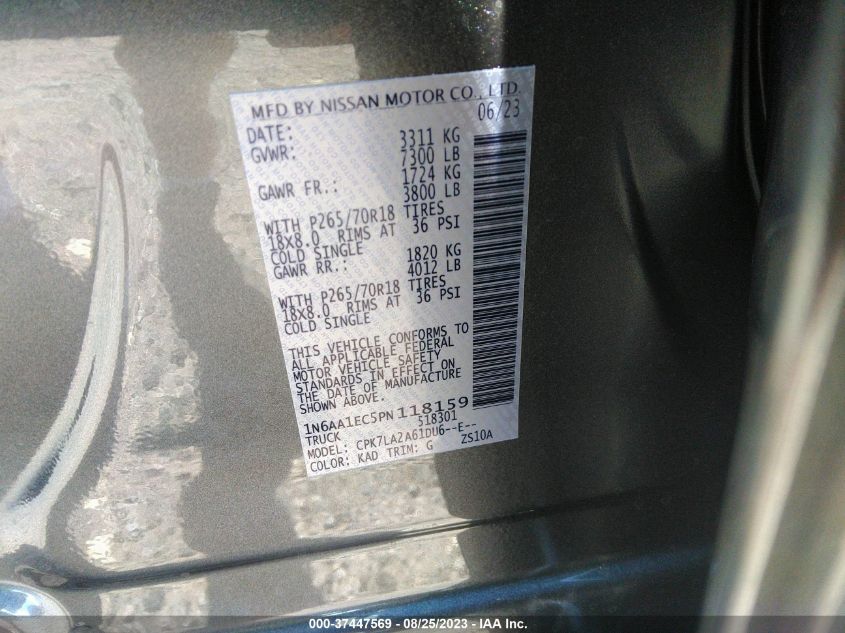 2023 NISSAN TITAN S - 1N6AA1EC5PN118159
