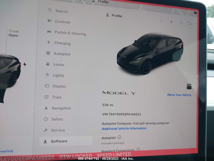 VIN 7SAYGDEE9PA149223 2023 TESLA MODEL Y LONG RANGE