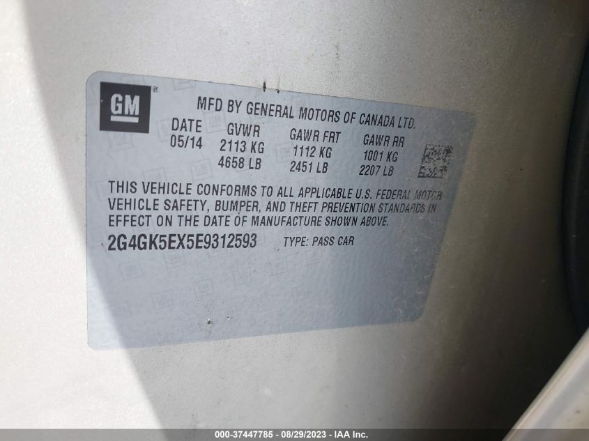 2014 BUICK REGAL - 2G4GK5EX5E9312593