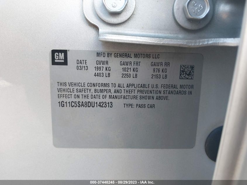 2013 CHEVROLET MALIBU LT - 1G11C5SABDU142313
