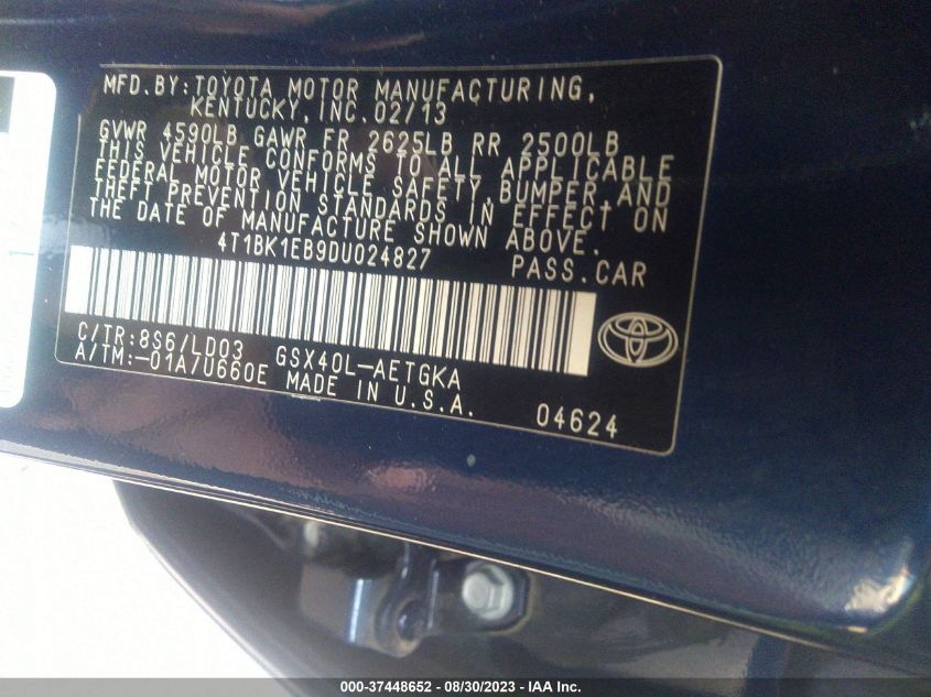2013 TOYOTA AVALON XLE/LIMITED - 4T1BK1EB9DU024827