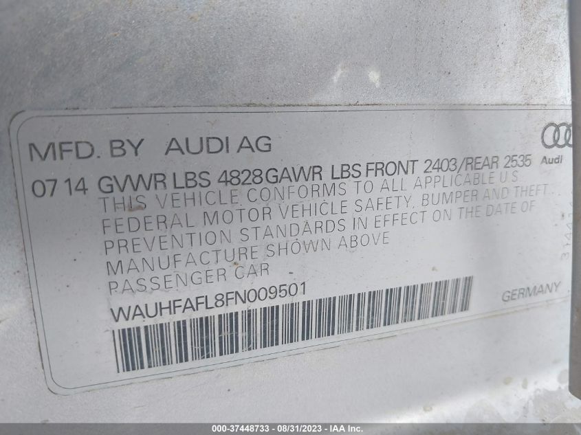 WAUHFAFL8FN009501 2015 AUDI A4, photo no. 9