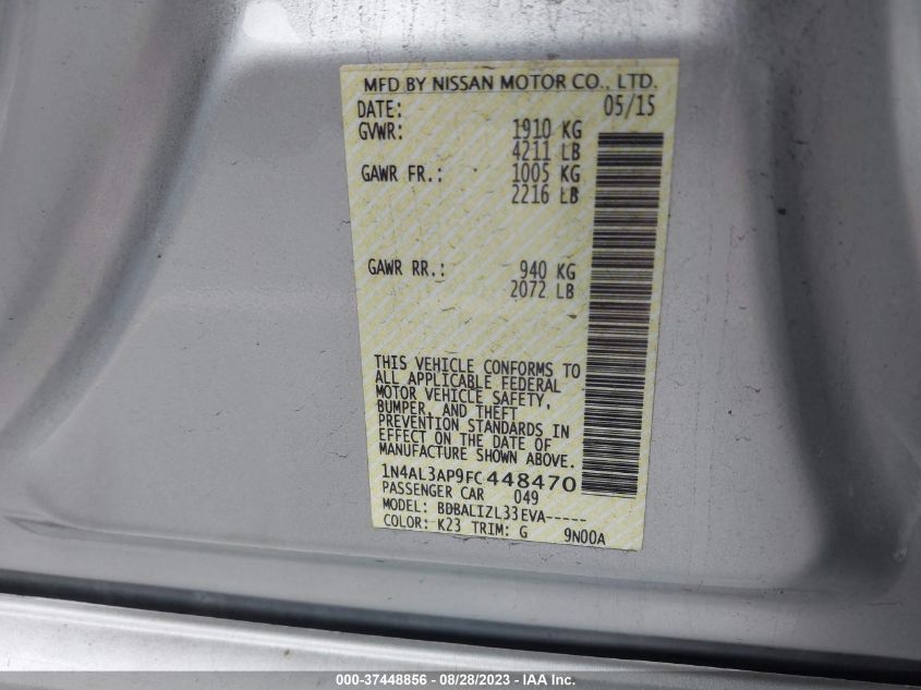 2015 NISSAN ALTIMA 2.5 SV - 1N4AL3AP9FC448470