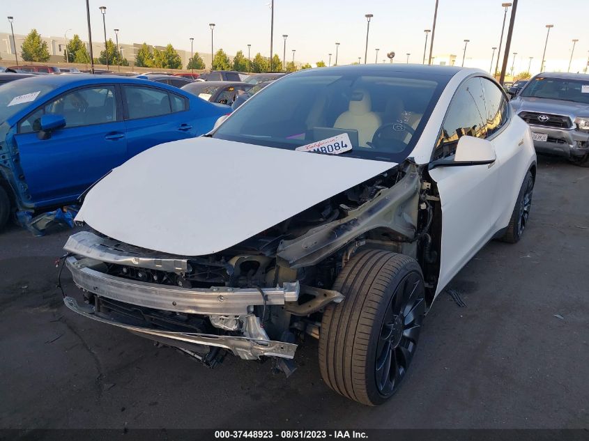 VIN 7SAYGDEF7NF394580 2022 TESLA MODEL Y PERFORMANCE