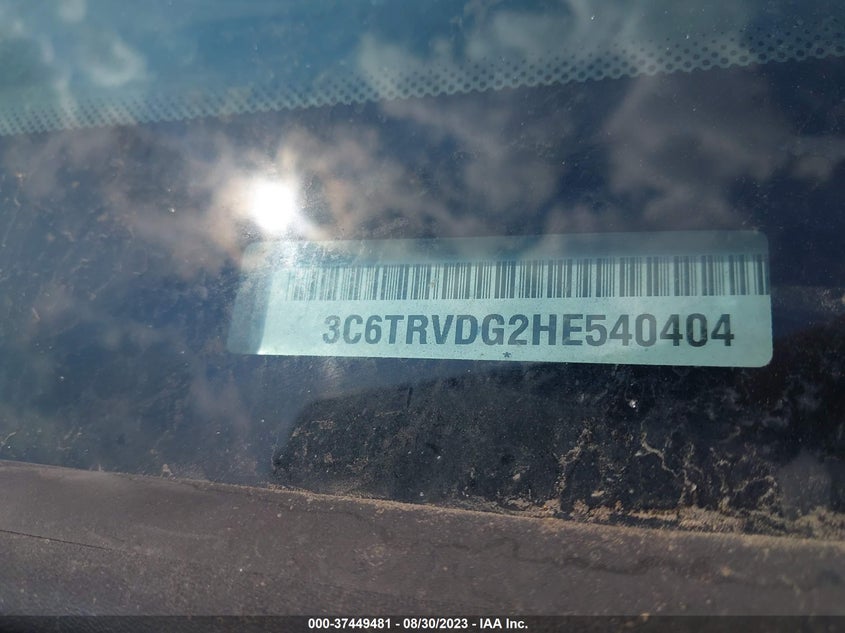VIN 3C6TRVDG2HE540404 2017 RAM PROMASTER CARGO VAN
