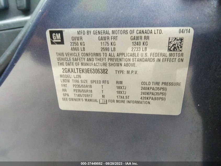 2014 GMC TERRAIN SLT - 2GKALTEK9E6306382