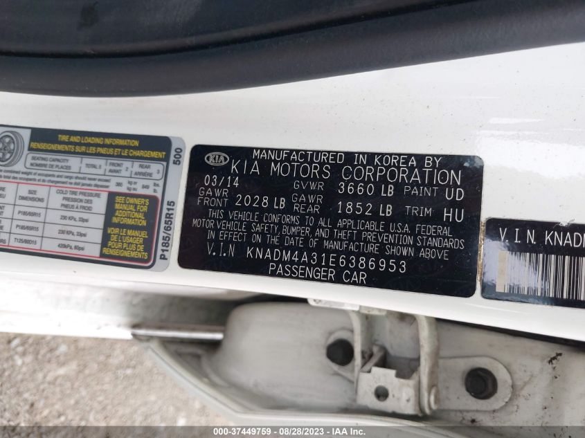 2014 KIA RIO LX - KNADM4A31E6386953