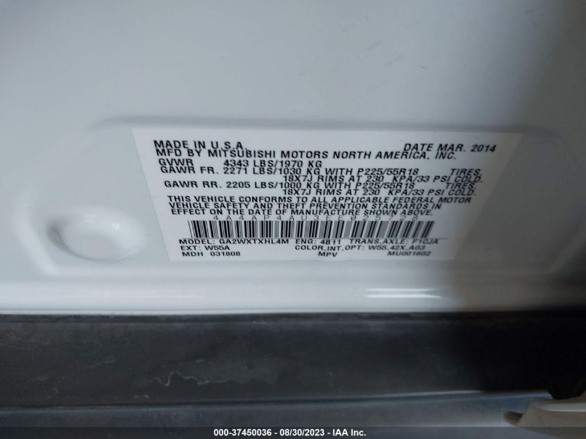 2014 MITSUBISHI OUTLANDER SPORT SE - 4A4AP4AU3EE025728
