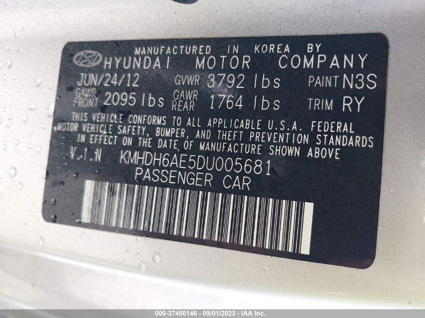 2013 HYUNDAI ELANTRA COUPE SE - KMHDH6AE5DU005681