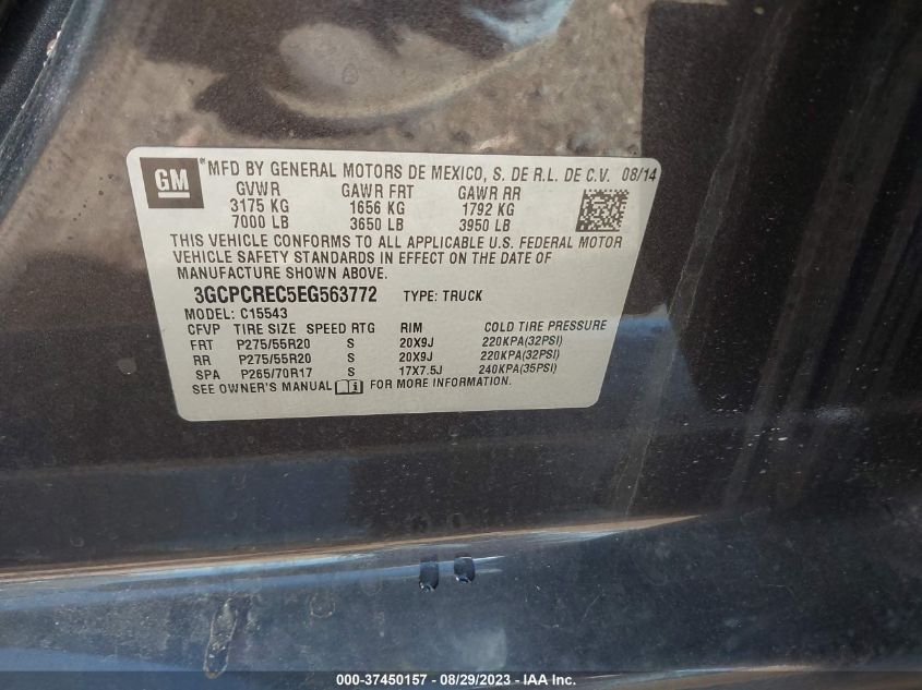 2014 CHEVROLET SILVERADO 1500 LT - 3GCPCREC5EG563772