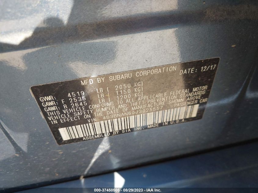 2018 SUBARU LEGACY 2.5I LIMITED - 4S3BNAN60J3025557