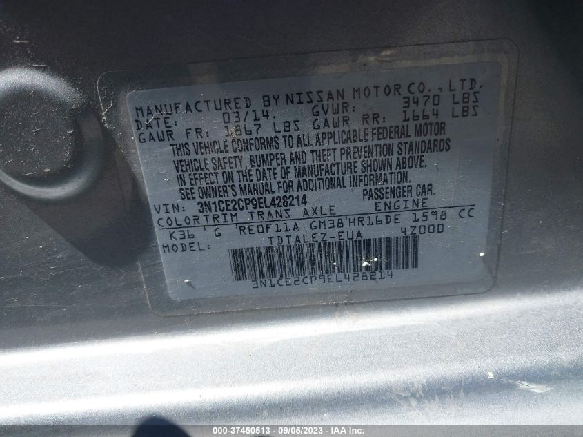2014 NISSAN VERSA NOTE SV - 3N1CE2CP9EL428214