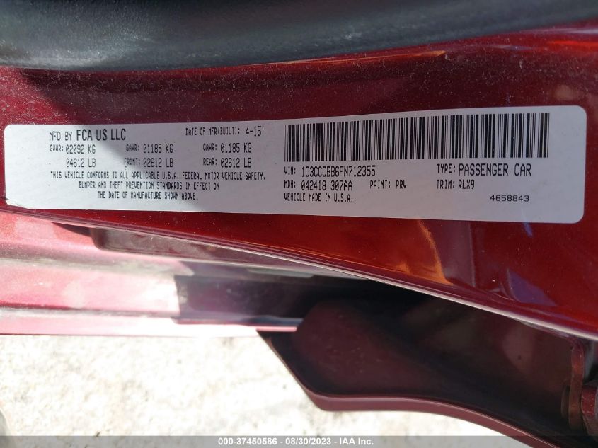 2015 CHRYSLER 200 S - 1C3CCCBB6FN712355