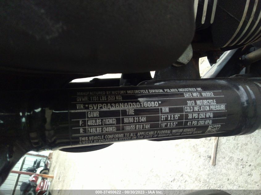 2013 VICTORY MOTORCYCLES VEGAS 8-BALL 5VPGA36N6D3016080