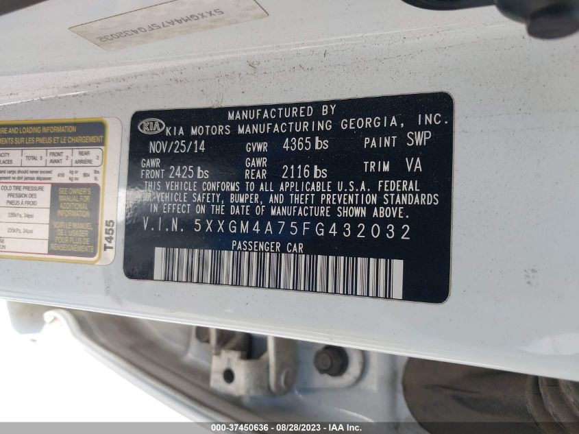 2015 KIA OPTIMA LX - 5XXGM4A75FG432032