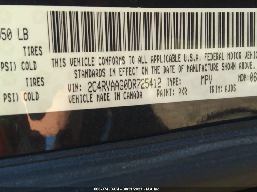 2013 VOLKSWAGEN ROUTAN S 2C4RVAAG0DR725412