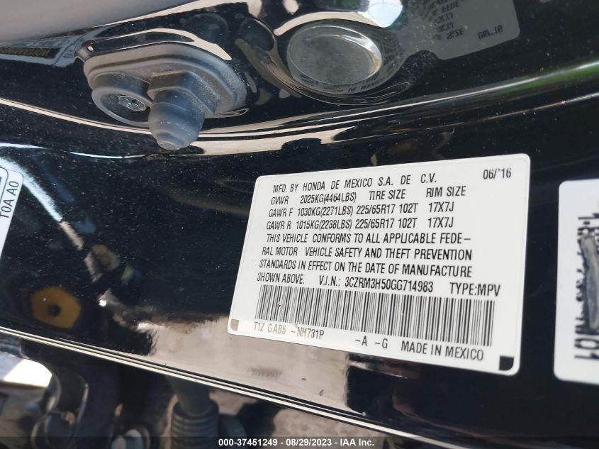 2016 HONDA CR-V EX - 3CZRM3H50GG714983