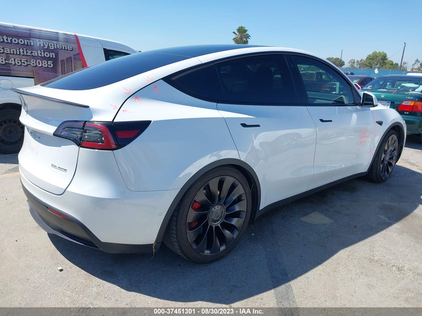 VIN 7SAYGDEF5NF443842 2022 TESLA MODEL Y PERFORMANCE