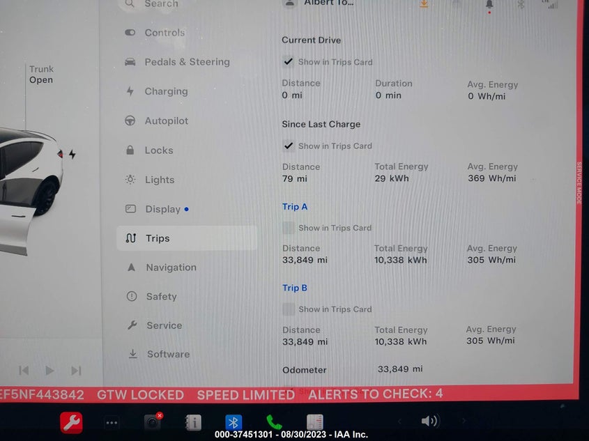VIN 7SAYGDEF5NF443842 2022 TESLA MODEL Y PERFORMANCE