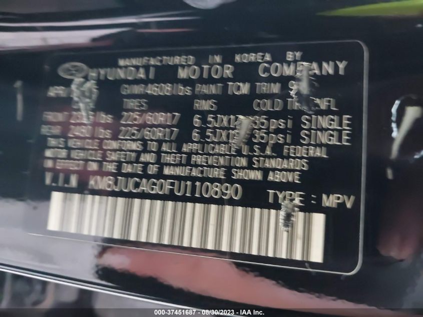 2015 HYUNDAI TUCSON SE - KM8JUCAG0FU110890