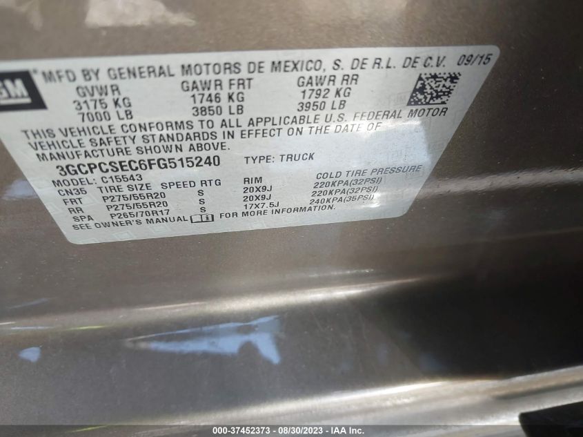 2015 CHEVROLET SILVERADO 1500 LTZ - 3GCPCSEC6FG515240