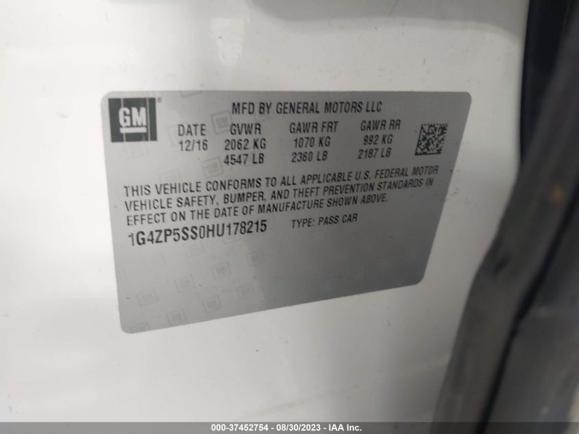 2017 BUICK LACROSSE ESSENCE - 1G4ZP5SS0HU178215