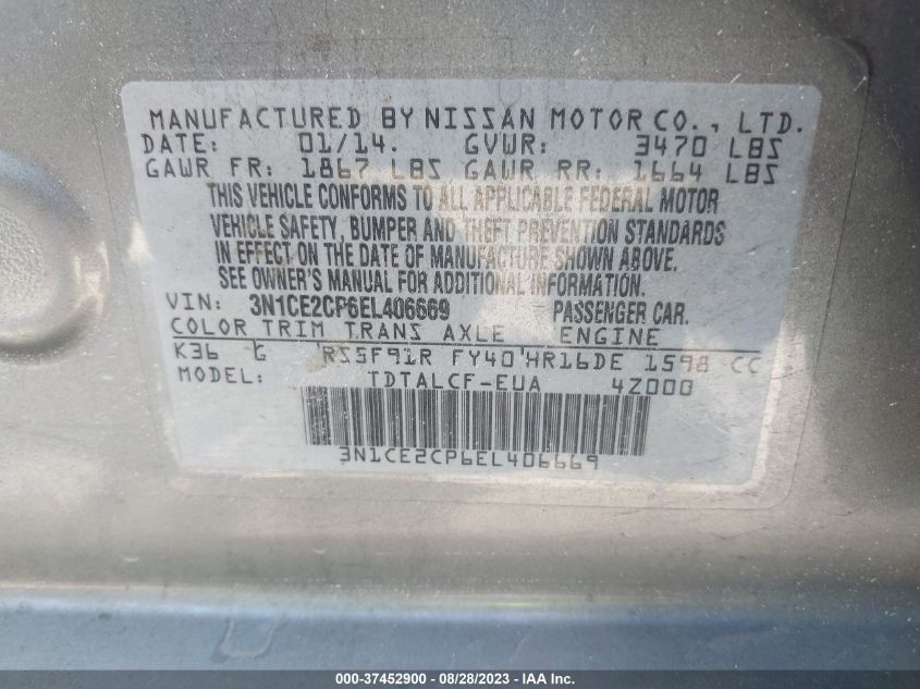 2014 NISSAN VERSA NOTE S - 3N1CE2CP6EL406669