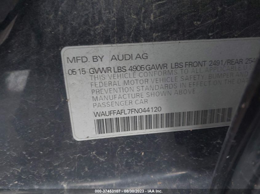2015 AUDI A4 PREMIUM PLUS - WAUFFAFL7FN044120