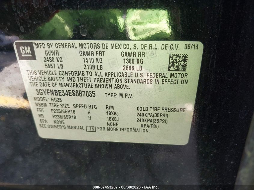 2014 CADILLAC SRX LUXURY COLLECTION - 3GYFNBE34ES687035