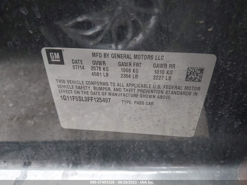 2015 CHEVROLET MALIBU LTZ - 1G11F5SL3FF125497
