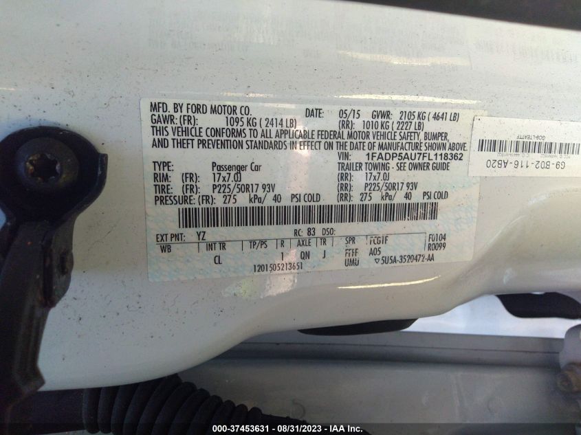 2015 FORD C-MAX HYBRID SE - 1FADP5AU7FL118362