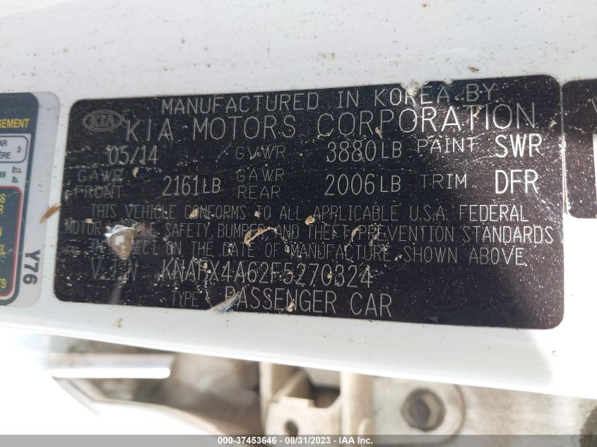 2015 KIA FORTE LX - KNAFX4A62F5270324