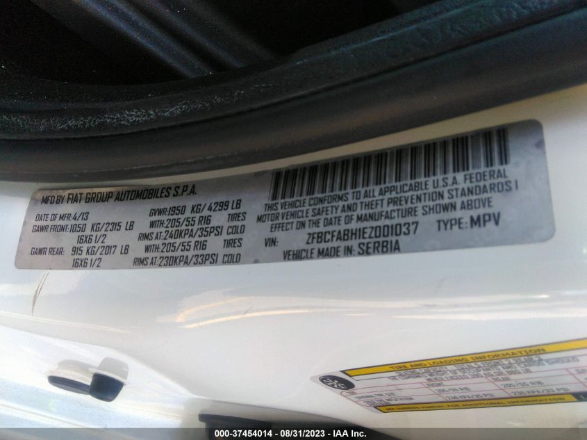 2014 FIAT 500L EASY - ZFBCFABH1EZ001037