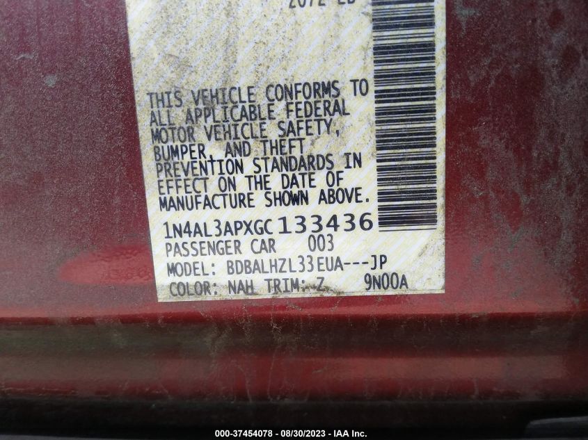 2016 NISSAN ALTIMA 2.5 SR - 1N4AL3APXGC133436