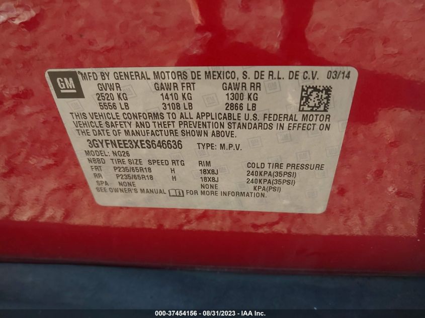 2014 CADILLAC SRX LUXURY COLLECTION - 3GYFNEE3XES646636