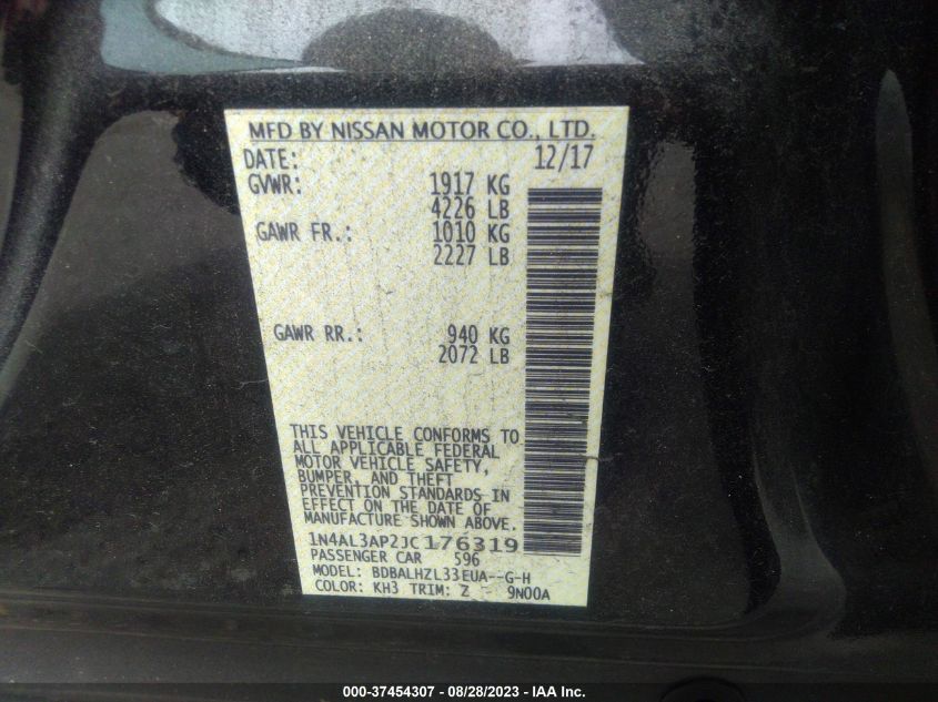2018 NISSAN ALTIMA 2.5 SR - 1N4AL3AP2JC176319