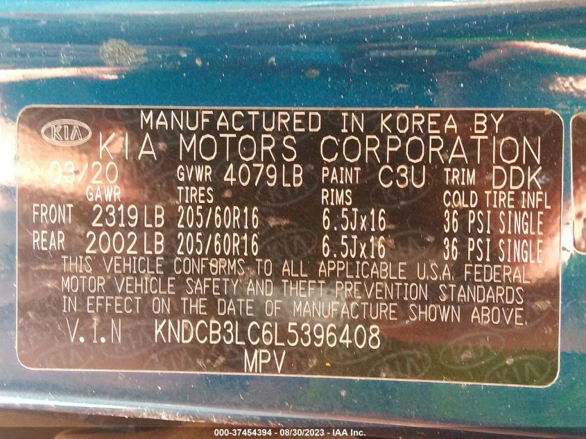 2020 KIA NIRO LX KNDCB3LC6L5396408