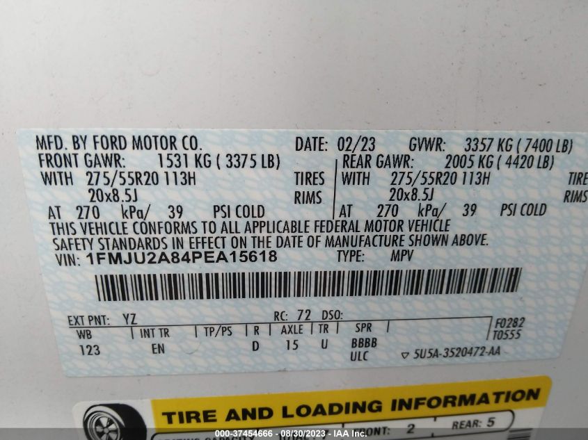 2023 FORD EXPEDITION LIMITED - 1FMJU2A84PEA15618