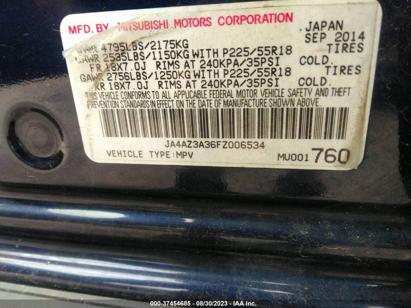 2015 MITSUBISHI OUTLANDER SE - JA4AZ3A36FZ006534