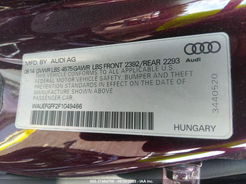 2015 AUDI A3 2.0T PREMIUM PLUS - WAUEFGFF2F1049466