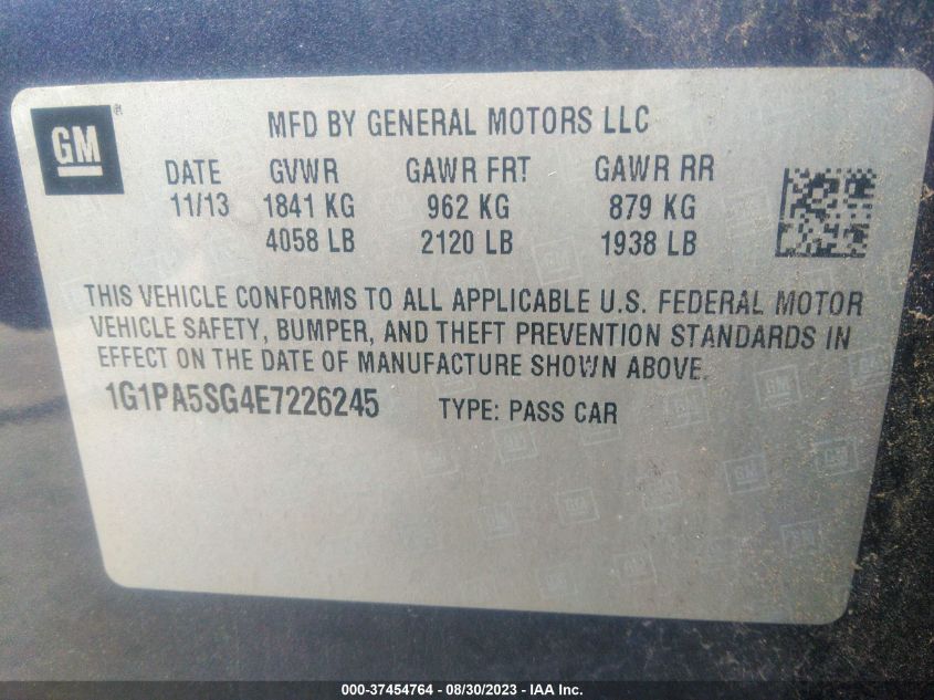 2014 CHEVROLET CRUZE LS - 1G1PA5SG4E7226245