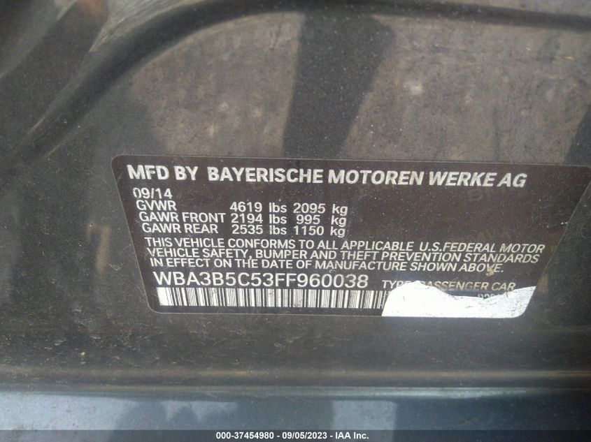 2015 BMW 3 SERIES 328I XDRIVE - WBA3B5C53FF960038