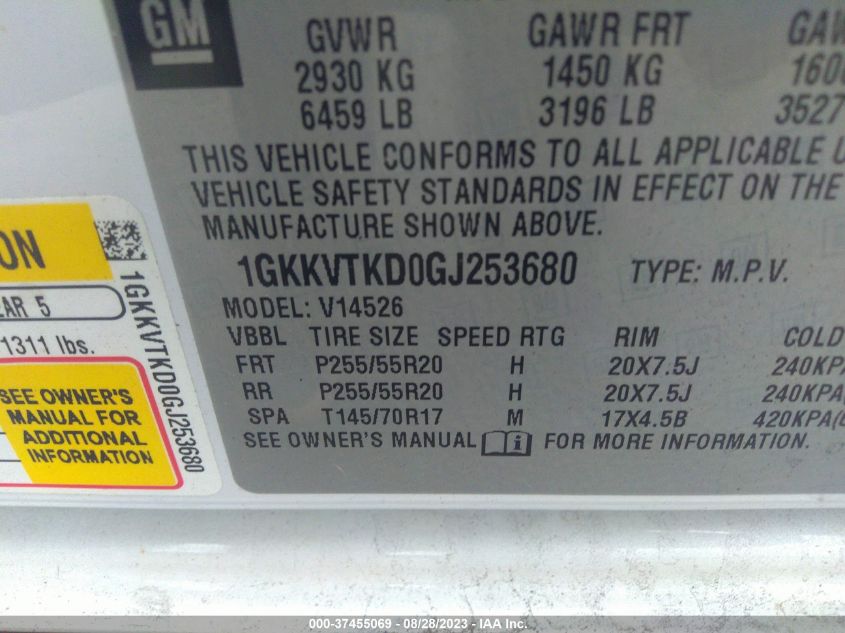 2016 GMC ACADIA DENALI - 1GKKVTKD0GJ253680