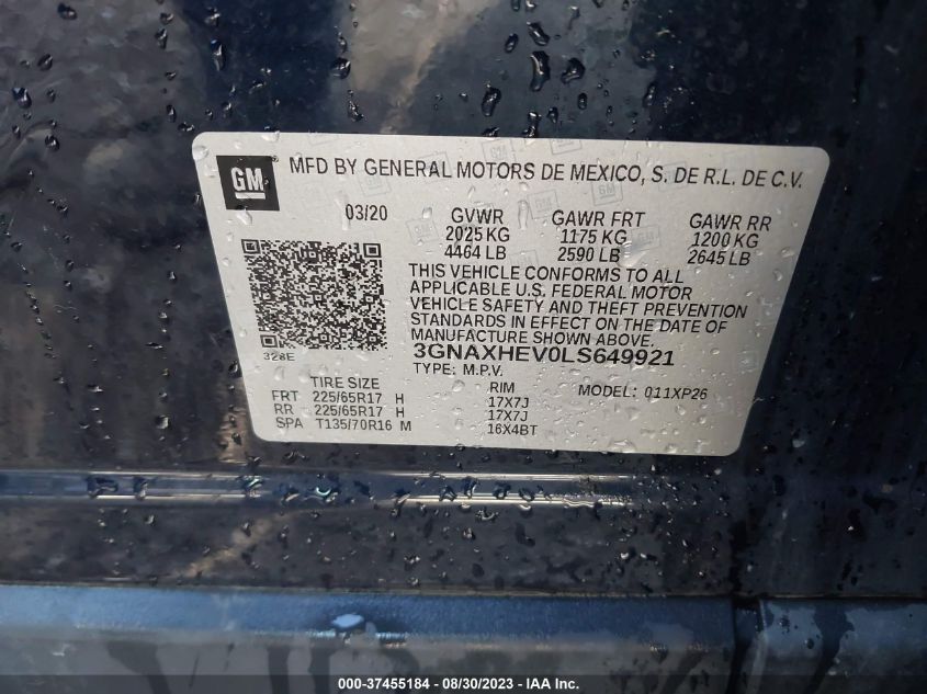 2020 CHEVROLET EQUINOX LS - 3GNAXHEV0LS649921