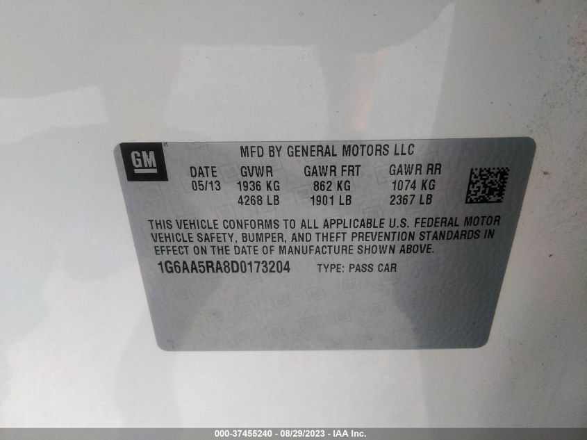 2013 CADILLAC ATS - 1G6AA5RA8D0173204