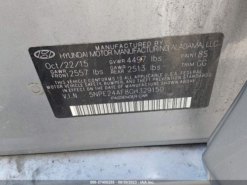 2016 HYUNDAI SONATA 2.4L SE - 5NPE24AF8GH329150