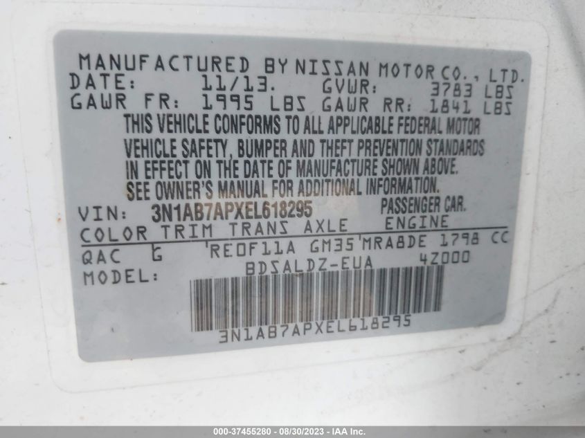 2014 NISSAN SENTRA SV - 3N1AB7APXEL618295