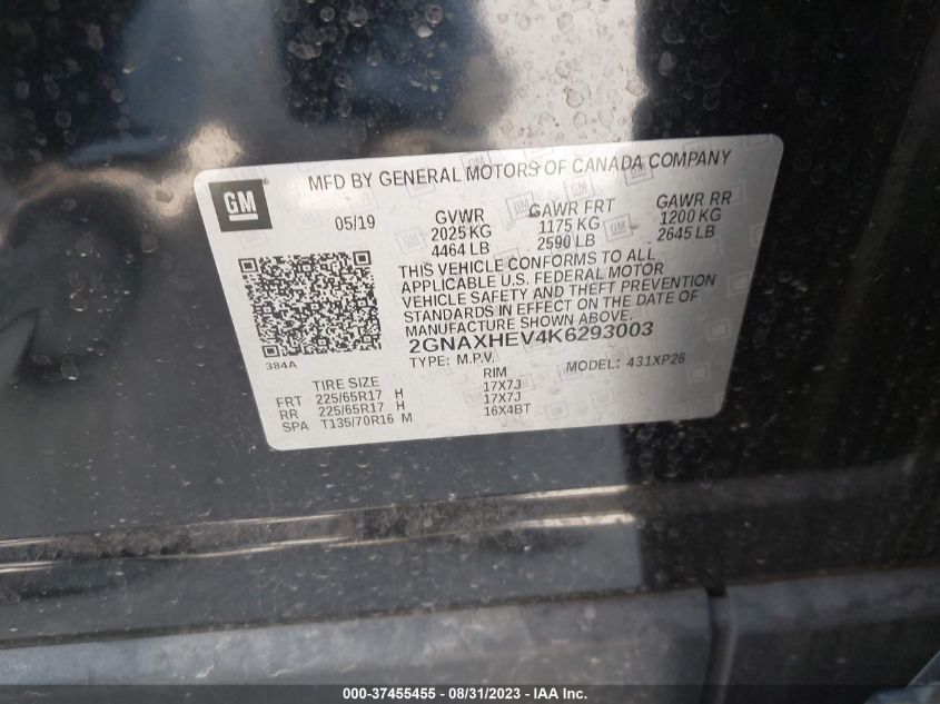 2019 CHEVROLET EQUINOX LS - 2GNAXHEV4K6293003